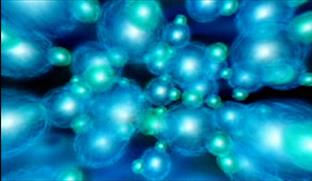A cluster of orbs. representing Structured Water molecules.